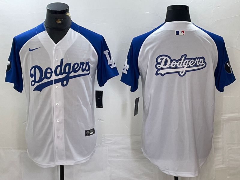 Men Los Angeles Dodgers Blank White Fashion Nike Game MLB Jersey style 1